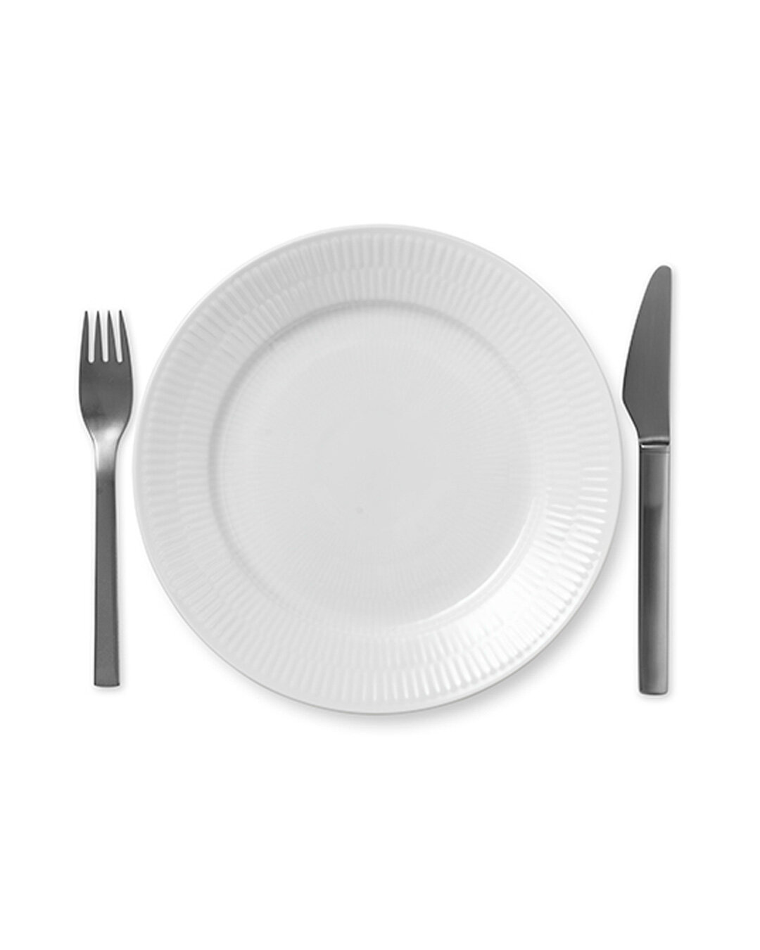 Elegant Hvid Riflet frokosttallerken, 22 cm - 2 stk
