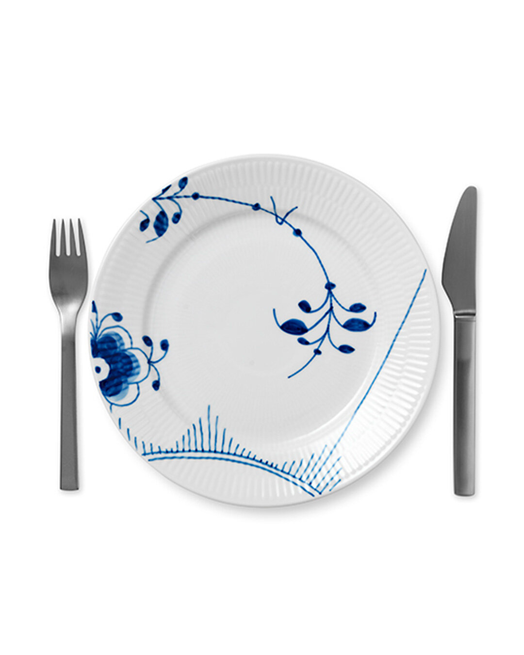 Elegant Blå Mega Riflet frokosttallerken - 22 cm
